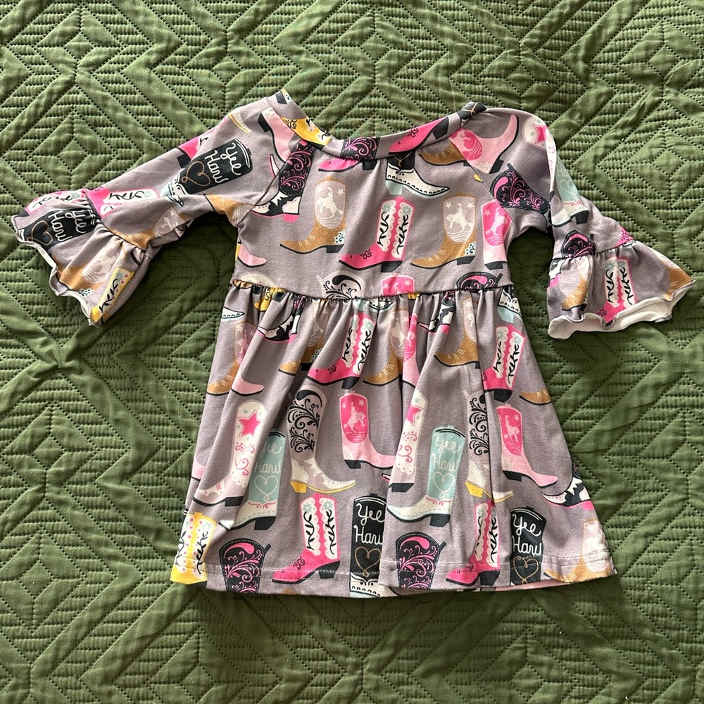⭐️5/$25⭐️Girls Cowgirl Boot Print Dress